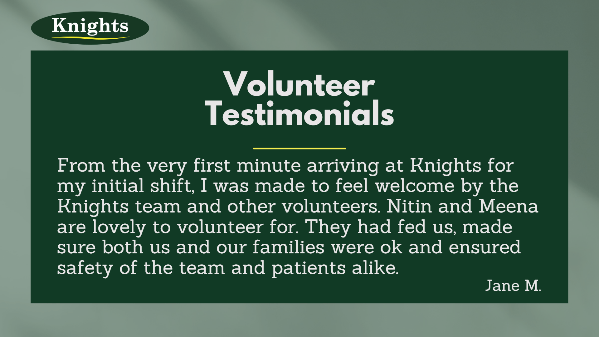 volunteer testimonial