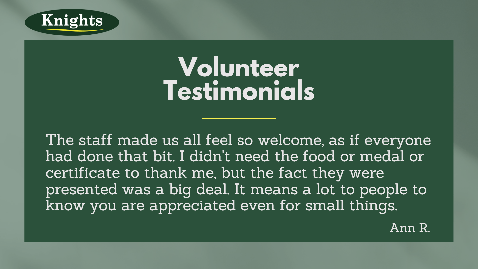 volunteer testimonial