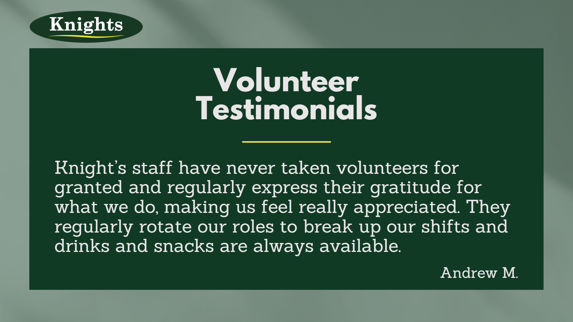 volunteer testimonial