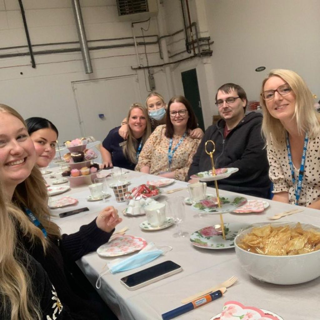 vaccine centre volunteers and afternoon tea